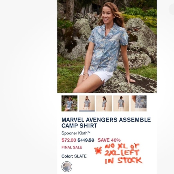 Reyn Spooner Marvel Avengers Assemble Hawaiian Camp Shirt Wmns 2XL Reverse Print - Picture 15 of 16